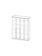 Шкаф прямой четырёхстворчатый «Вертикаль 1.6», 1600×506×2216 мм, цвет белый/зелёно-синий  (артикул 11013567)  большой выбор товаров оптом и в розницу по низким ценам с доставкой