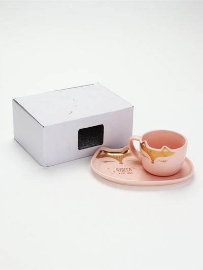 УЦЕНКА Чайная пара «Чудеса ждут тебя», кружка 200 мл., блюдце 18×11 см