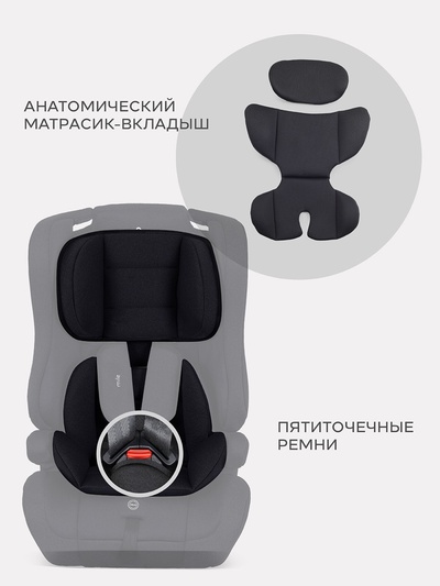 Автокресло RANT basic HD-02 Mile (Black) группа 1-2-3 (9-36 кг), черный