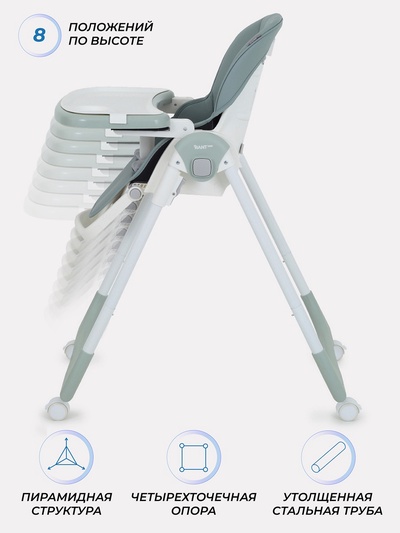 Стульчик для кормления детский, Rant Манго, зеленый