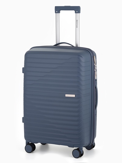 Чемодан на колёсах, 24", РР, кодовый замок, 43×26×66, см, синий