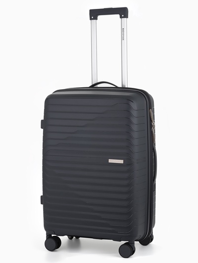 Чемодан на колёсах, 24", РР, кодовый замок, 43×26×66 см, серый