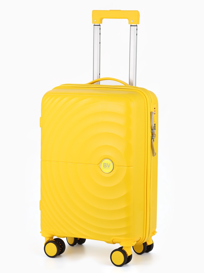Чемодан на съёмных колёсах, 20", РР, кодовый замок, 38×22×56 см, жёлтый