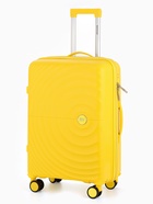 Чемодан на съёмных колёсах, 24", РР, кодовый замок, 43×26×66 см, жёлтый - Фото 1