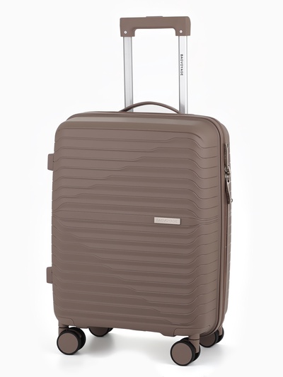 Чемодан на колёсах, 20", РР, кодовый замок, 38×22×56 см, бежевый