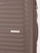 Чемодан маленький, 24", РР, кодовый замок, 4 колеса, 43×26×66 см, бежевый  (артикул 11001089)  большой выбор товаров оптом и в розницу по низким ценам с доставкой