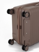 Чемодан маленький, 24", РР, кодовый замок, 4 колеса, 43×26×66 см, бежевый  (артикул 11001089)  большой выбор товаров оптом и в розницу по низким ценам с доставкой