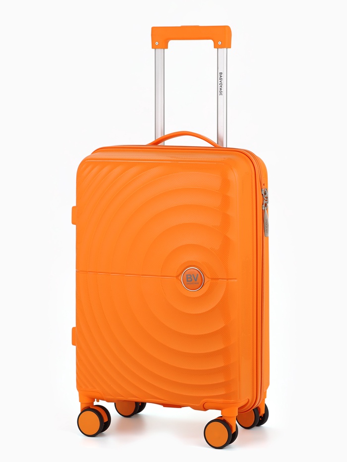 Чемодан на съёмных колёсах, 20", РР, кодовый замок, 38×22×56 см, оранжевый