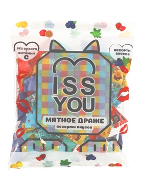 Мятное драже MISS YOU, ассорти вкусов, без сахара и витамино С, 70 г
