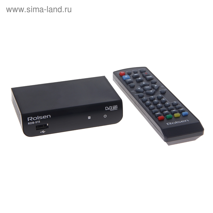 Приставка для цифрового ТВ Rolsen RDB-515, FullHD, DVB-T2, HDMI, RCA, USB, черная - Фото 1