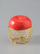 УЦЕНКА Шкатулка керамика, металл "Яблочко" красная 8,5х8,5х12 см - Фото 2