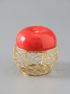 УЦЕНКА Шкатулка керамика, металл "Яблочко" красная 8,5х8,5х12 см - Фото 3