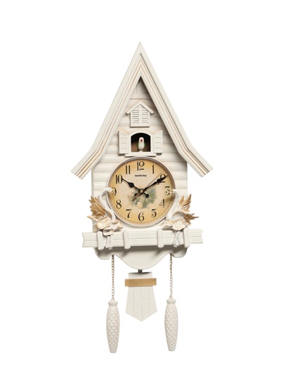 УЦЕНКА Часы настенные интерьерные большие с кукушкой «Лебеди», плавный ход, 63×8×32 см, белые 518357