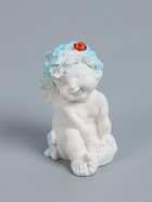 УЦЕНКА Фигура "Ангелочек с божьей коровкой" белый 8,5х10х14см - Фото 2