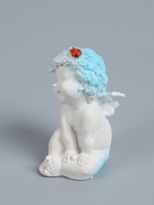 УЦЕНКА Фигура "Ангелочек с божьей коровкой" белый 8,5х10х14см - Фото 3