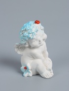 УЦЕНКА Фигура "Ангелочек с божьей коровкой" белый 8,5х10х14см - Фото 4