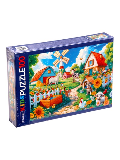 Пазл «Утро на ферме», 23×16,5 см, 100 деталей