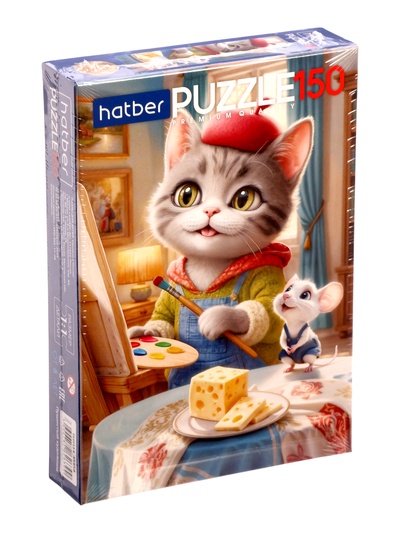 Пазл «Пушистый художник», 22×33 см, 150 деталей