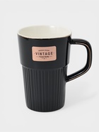 УЦЕНКА Кружка Vintage, 350 мл, 11.5×8.5×12.5 см, с крышкой и ложкой, керамика, чёрная - Фото 2