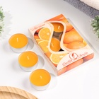 УЦЕНКА Набор чайных свечей ароматических "Апельсин", 3,8х1,6 см, 3,5 ч, 12 г, 6 штук - Фото 1