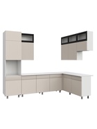 Кухонный гарнитур угловой до потолка «София», 3000×1800 мм, цвет кашемир/кашемир МДФ 11007059