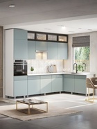 Кухонный гарнитур угловой до потолка «София», 3000×1800 мм, цвет голубой МДФ 11007061