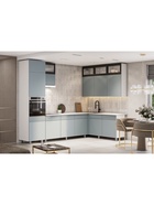 Кухонный гарнитур угловой до потолка «София», 3000×1800 мм, цвет голубой МДФ 11007061