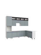 Кухонный гарнитур угловой до потолка «София», 3000×1800 мм, цвет голубой МДФ 11007061