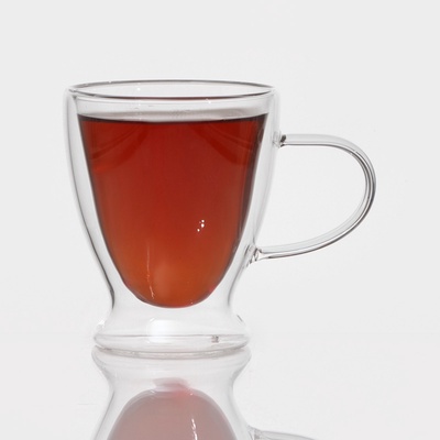 УЦЕНКА Кружка с двойными стенками «Дуо», 300 мл, 13×9×11 см, стекло, прозрачная