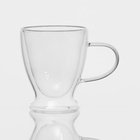 УЦЕНКА Кружка с двойными стенками «Дуо», 300 мл, 13×9×11 см, стекло, прозрачная - Фото 3
