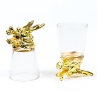 УЦЕНКА Набор подарочный 3 в 1 «Гриндер» : 2 рюмки по 30 мл, колода пластиковых карт, стекло, металл, золотистый - Фото 2