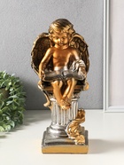 Фигура "Ангел с книгой сидя" бронза, 34х18х17 см - фото 809618127