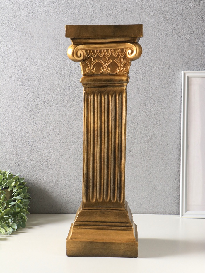 Колонна декоративная «Элита», 56×20×20 см, тёмное золото