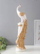 Колонна декоративная «Жар-птица», белый с золотом, 67×16×16 см - Фото 3