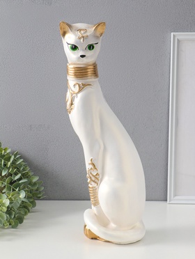 Копилка для денег «Кошка Маркиза с обручем», белая, 48×18×15 см