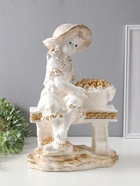 Фигура "Девочка на скамейке" перламутр с золотом, 46х31х22 см  (артикул 10994917)  большой выбор товаров оптом и в розницу по низким ценам с доставкой