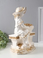 Фигура "Девочка на скамейке" перламутр с золотом, 46х31х22 см  (артикул 10994917)  большой выбор товаров оптом и в розницу по низким ценам с доставкой