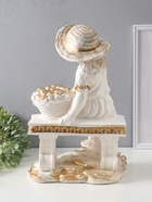 Фигура "Девочка на скамейке" перламутр с золотом, 46х31х22 см  (артикул 10994917)  большой выбор товаров оптом и в розницу по низким ценам с доставкой