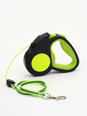 Рулетка «Пижон», 3 м, до 15 кг, трос, светоотражающая, прорезиненная ручка, зелёная