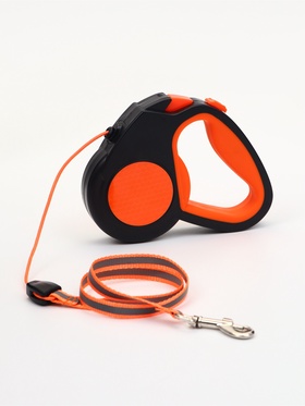 Рулетка «Пижон», 3 м, до 15 кг, трос, светоотражающая, прорезиненная ручка, оранжевая