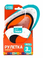 Рулетка «Пижон», 3 м, до 15 кг, трос, светоотражающая, прорезиненная ручка, оранжевая - фото 809666193