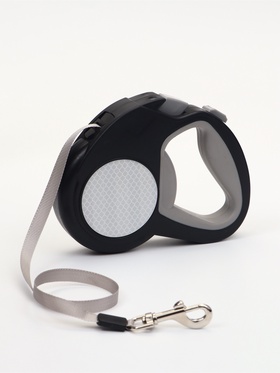 Рулетка «Пижон» светоотражающая, 5 м, до 30 кг, лента, прорезиненная ручка, серая