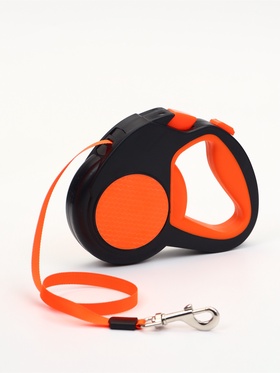 Рулетка «Пижон» светоотражающая, 5 м, до 30 кг, лента, прорезиненная ручка, оранжевая