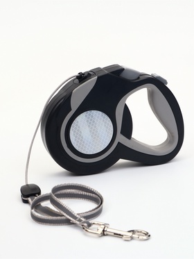 Рулетка «Пижон», 8 м, до 40 кг, трос, светоотражающая, прорезиненная ручка, серая