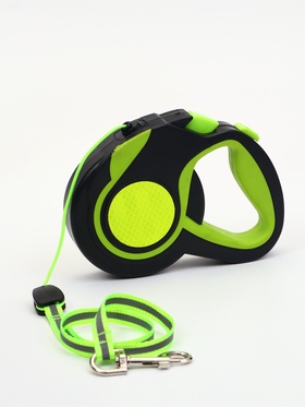 Рулетка «Пижон», 8 м, до 40 кг, трос, светоотражающая, прорезиненная ручка, зелёная