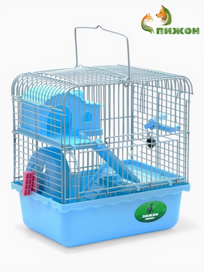Клетка для грызунов «Пижон», 23×17×27 см, с наполнение, синяя