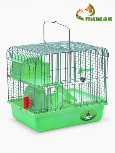 Клетка для грызунов «Пижон», 27×21×27 см, с наполнением, зелёная
