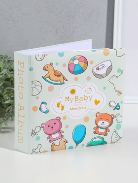 Фотоальбом на 200 фото 10×15 см «Малышковый», зелёный, бумажные листы, 4.5×22×22.5 см