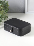 Шкатулка для украшений «Матовая гладь», чёрная, кожзам, 16.5×11.5×5.5 см - Фото 2