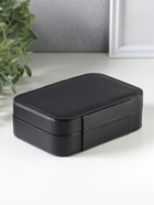 Шкатулка кожзам для украшений "Матовая гладь" чёрная 16,5х11,5х5,5 см  (артикул 10963201)  большой выбор товаров оптом и в розницу по низким ценам с доставкой